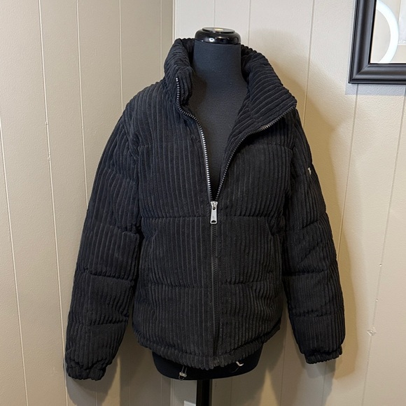 Koolaburra by UGG Women’s Medium Ribbed Black Puffer Jacket - Picture 1 of 6